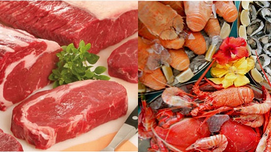 Hải sản và thịt bò cũng là hai loại thực phẩm cần kiêng